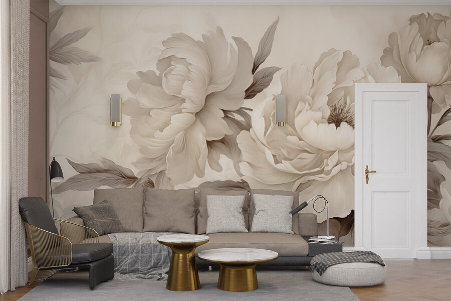 Papel de parede Flores delicadas em tons suaves - Image 2