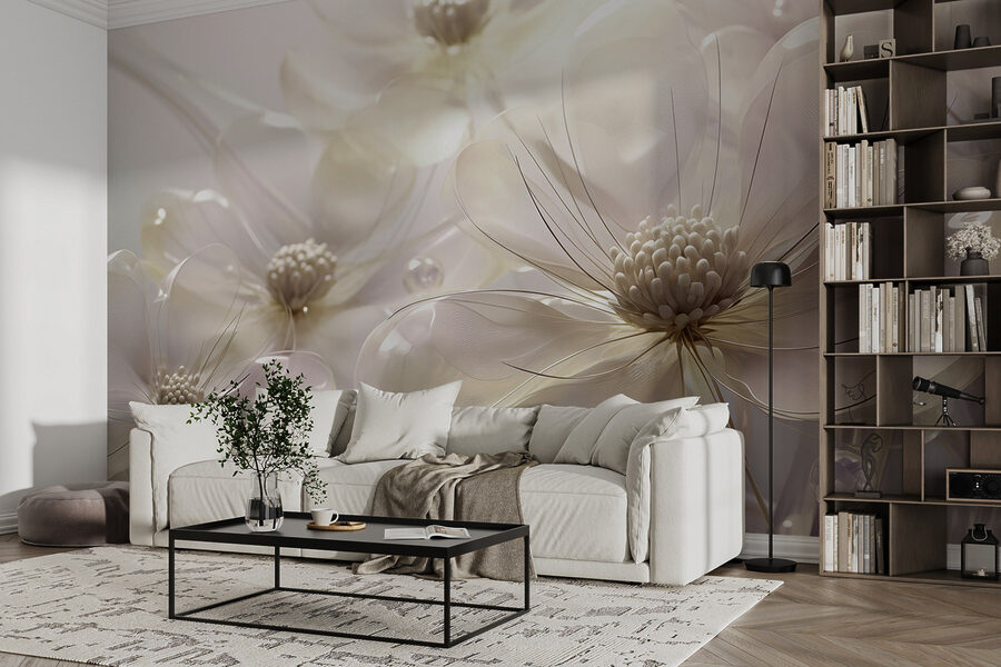 Flores delicadas em tons suaves