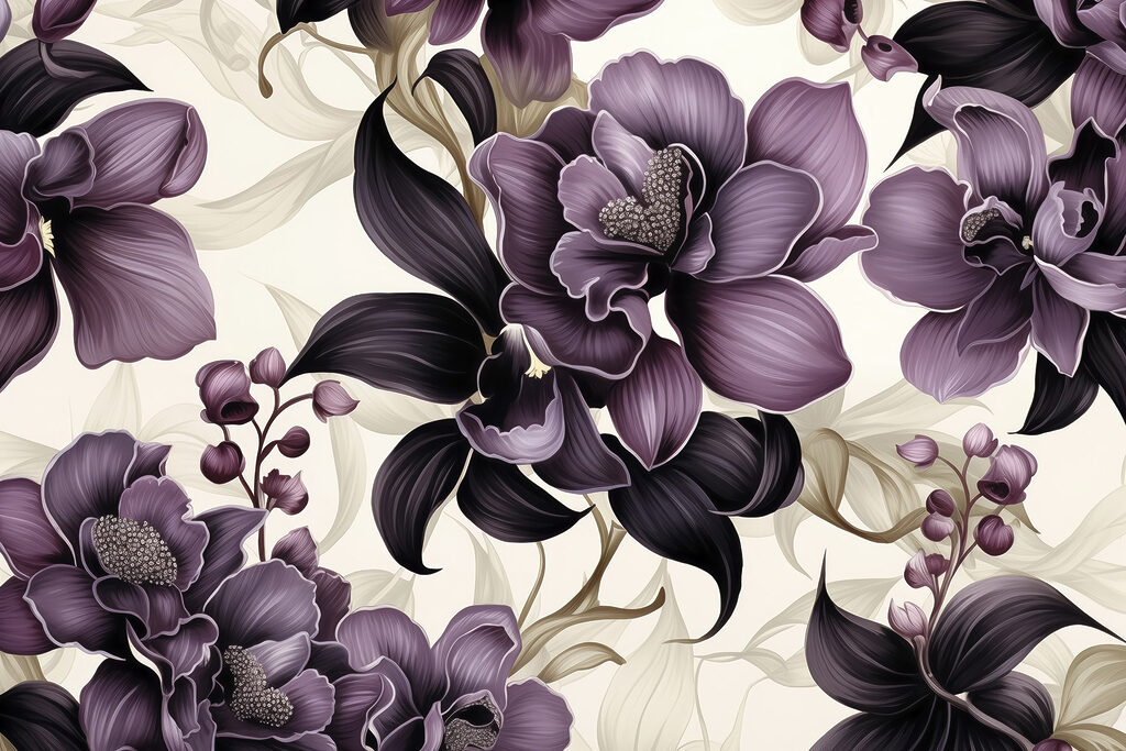 Padrão de design floral roxo elegante. Padrão de design floral roxo elegante.