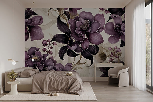 Padrão de design floral roxo elegante. Padrão de design floral roxo elegante.