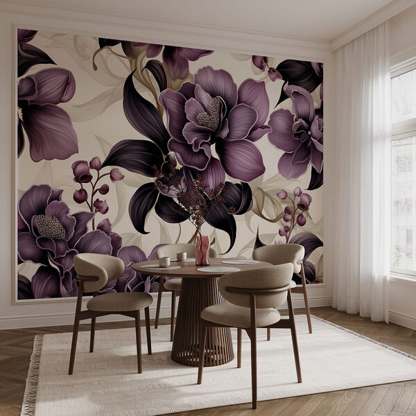 Padrão de design floral roxo elegante. Padrão de design floral roxo elegante.