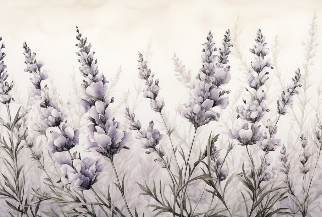 Pintura de flores e folhas Pintura de flores e folhas