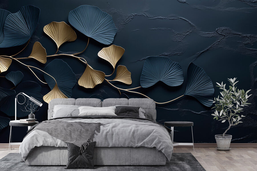 Papel de parede Elegância natural num cenário escuro