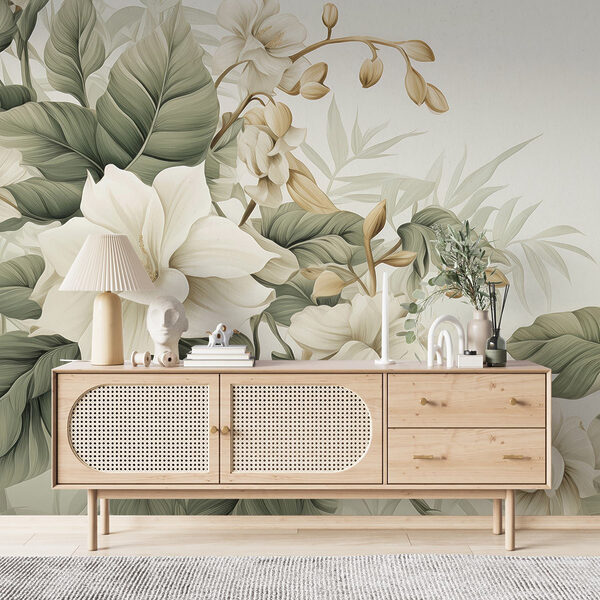 Bird on a branch with flowers Bird on a branch with flowers