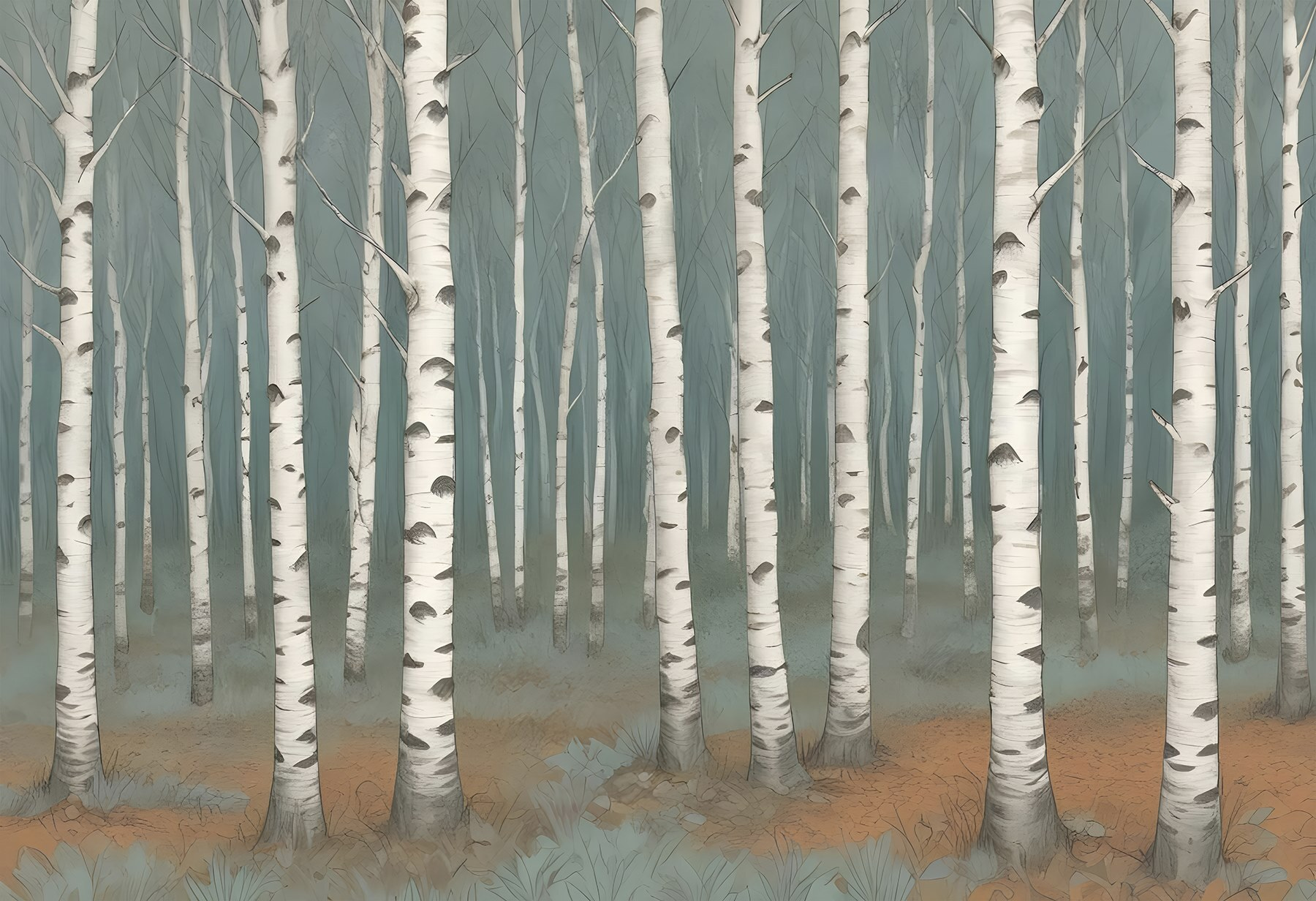 Group of trees in a forest Group of trees in a forest