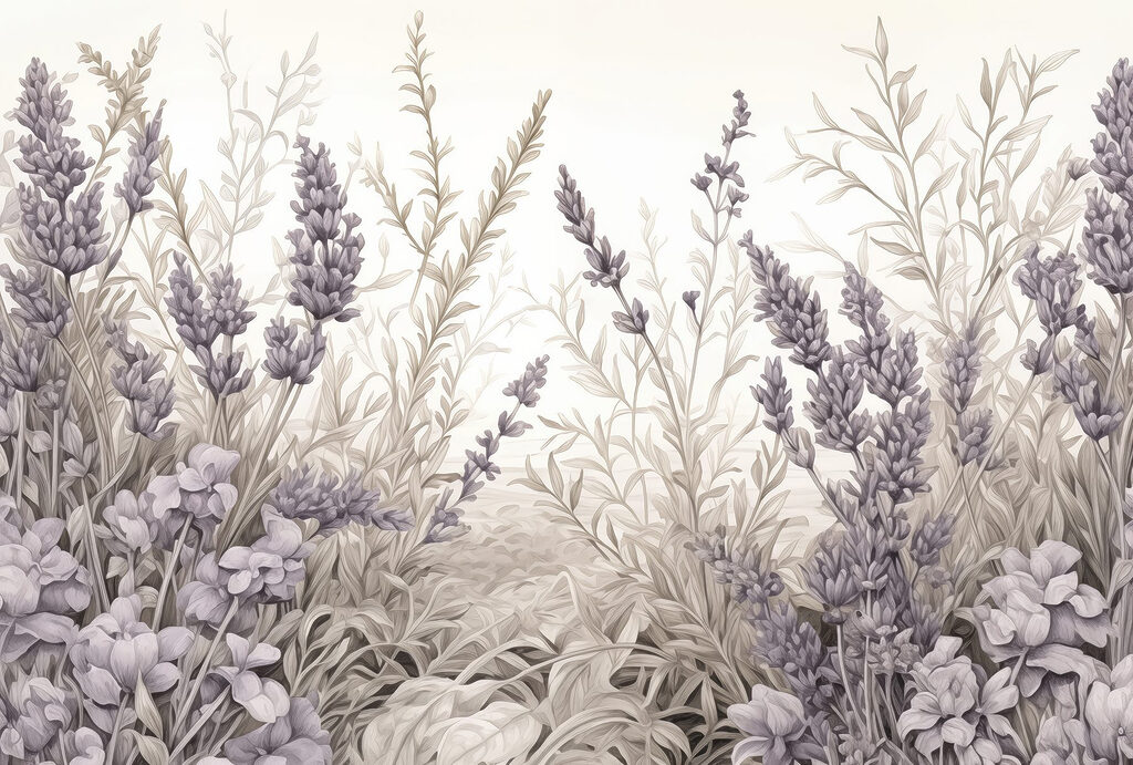 A lavanda delicada floresce em harmonia. A lavanda delicada floresce em harmonia.
