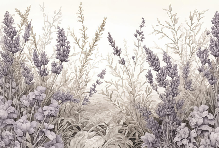 A lavanda delicada floresce em harmonia.