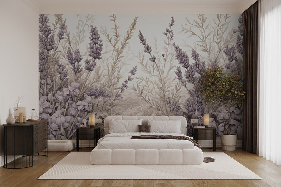 A lavanda delicada floresce em harmonia.