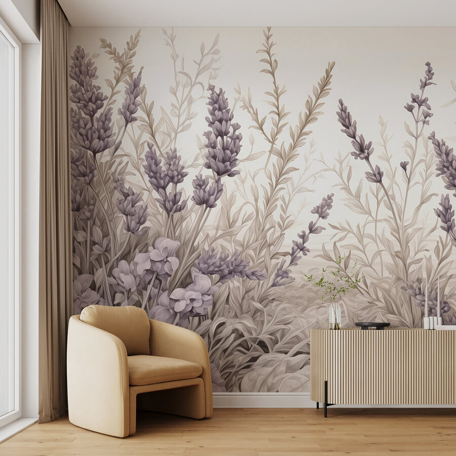 A lavanda delicada floresce em harmonia.