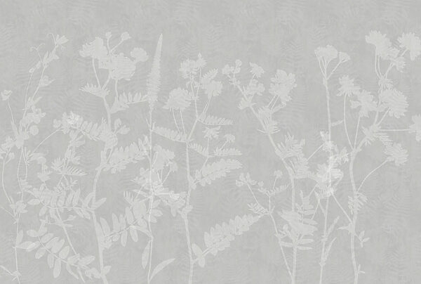 Padrão floral branco sobre um fundo cinzento Padrão floral branco sobre um fundo cinzento