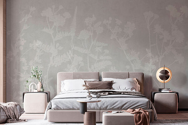 Padrão floral branco sobre um fundo cinzento Padrão floral branco sobre um fundo cinzento