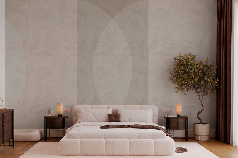 Papel de parede Fundo branco e cinzento com um círculo branco