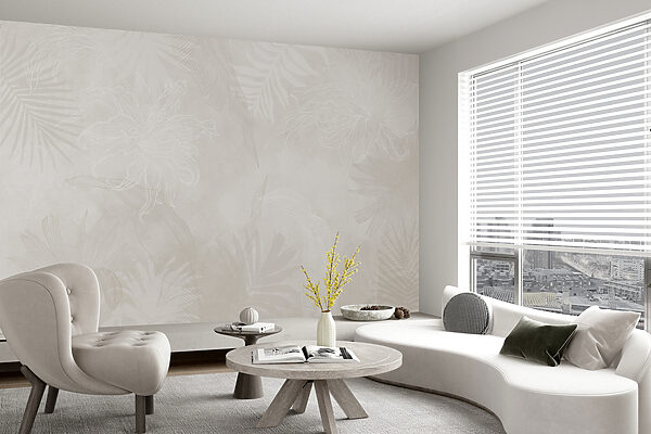 Padrão floral branco sobre um fundo cinzento Padrão floral branco sobre um fundo cinzento