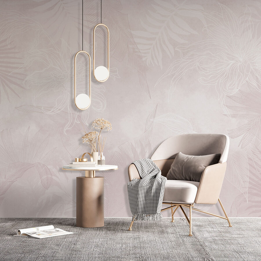 Padrão floral branco e cor-de-rosa