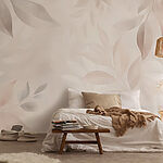 Papel de parede Folhas delicadas em tons suaves