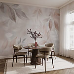 Papel de parede Folhas delicadas em tons suaves