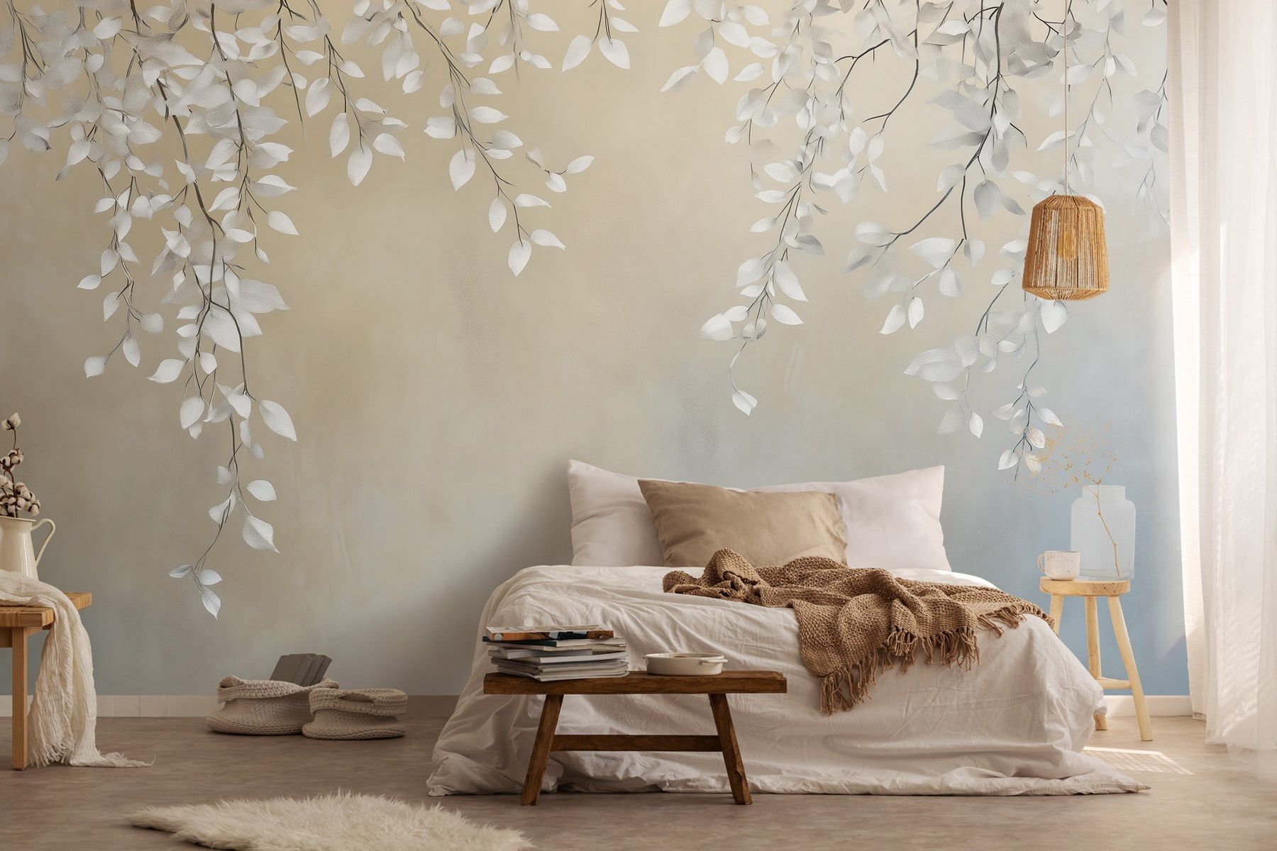 White leaves on a branch White leaves on a branch