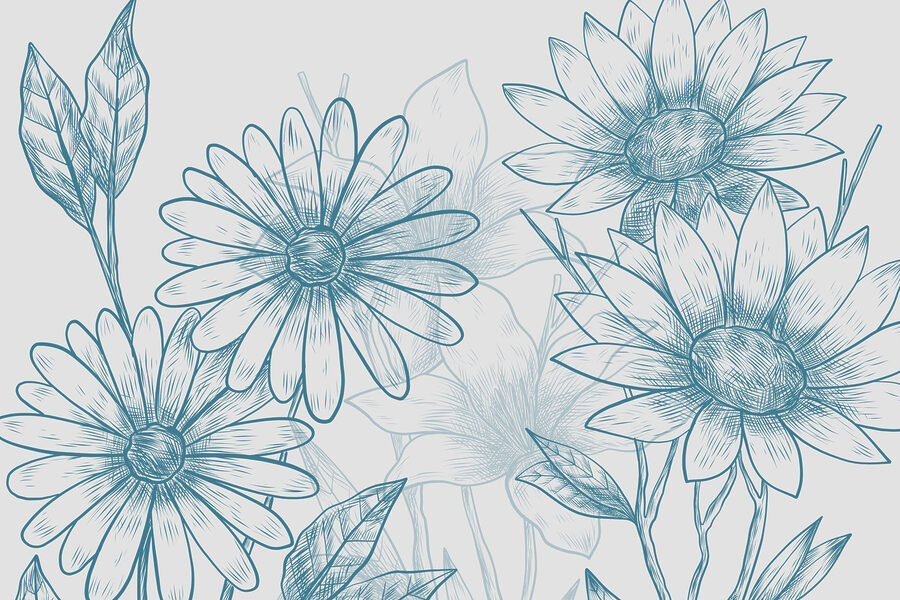 Desenho de flores e folhas Desenho de flores e folhas