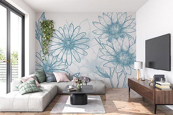 Desenho de flores e folhas Desenho de flores e folhas