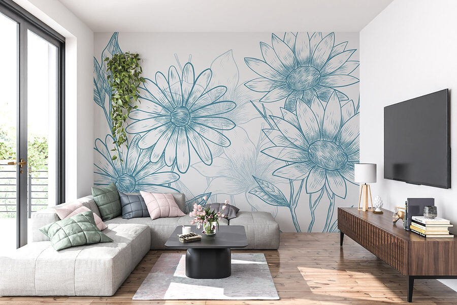 Desenho de flores e folhas Desenho de flores e folhas