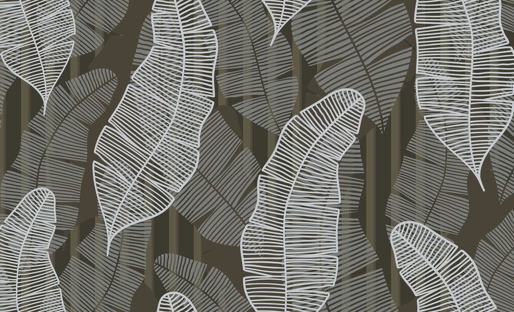 Padrão de folhas brancas e cinzentas Padrão de folhas brancas e cinzentas