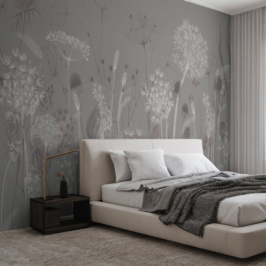 Papel de parede Bouquet floral caprichoso em tons suaves