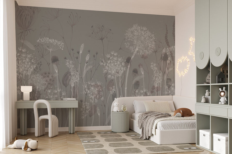 Papel de parede Bouquet floral caprichoso em tons suaves - Image 5