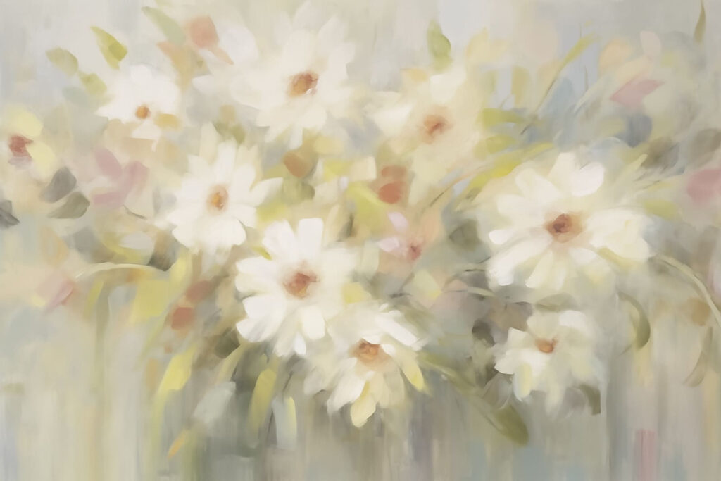 Pintura de flores brancas Pintura de flores brancas