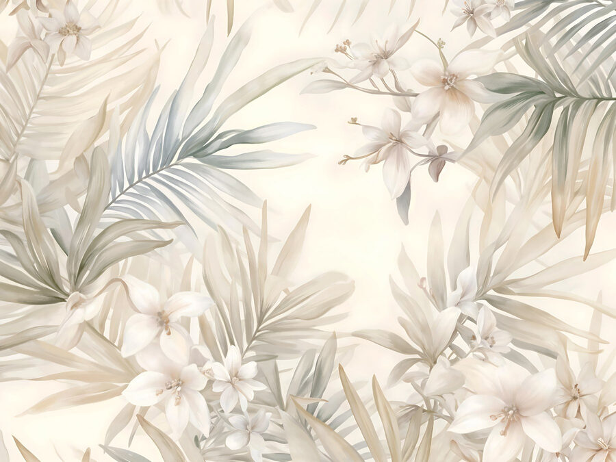 Flores delicadas no meio de uma vegetação luxuriante