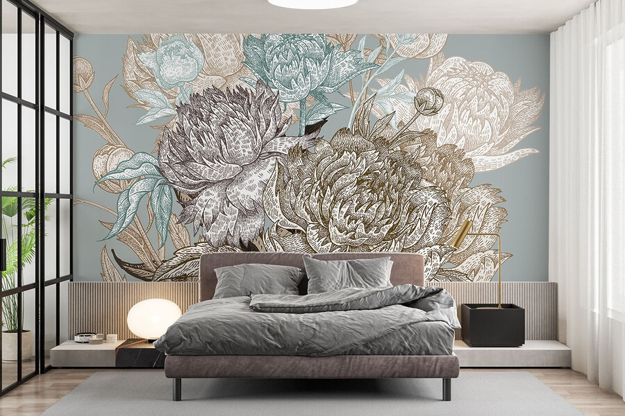 Flores delicadas em cores suaves