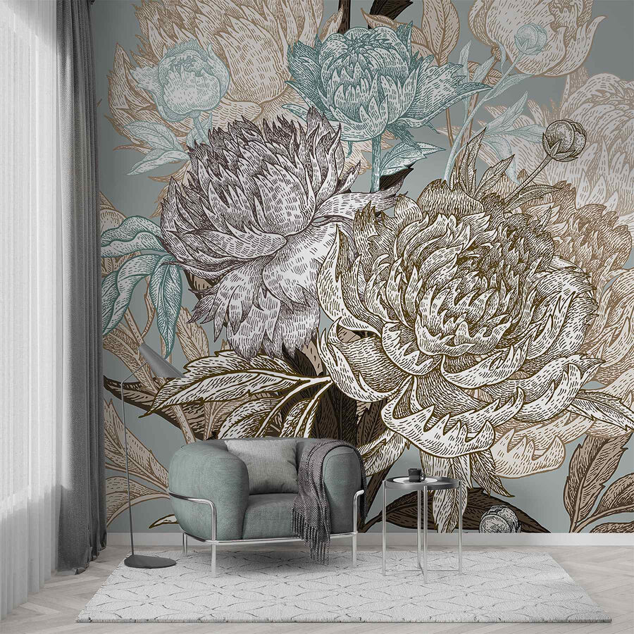 Flores delicadas em cores suaves