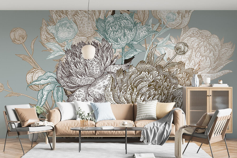 Flores delicadas em cores suaves