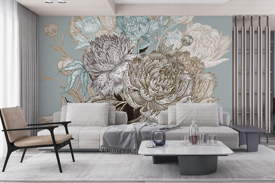 Flores delicadas em cores suaves