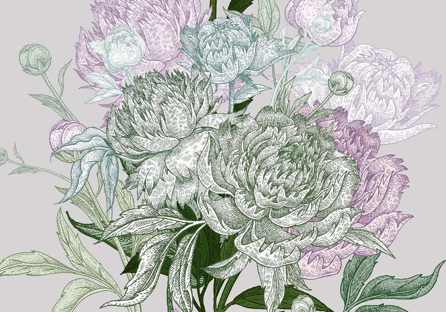 Ilustração floral vibrante com pormenor Ilustração floral vibrante com pormenor