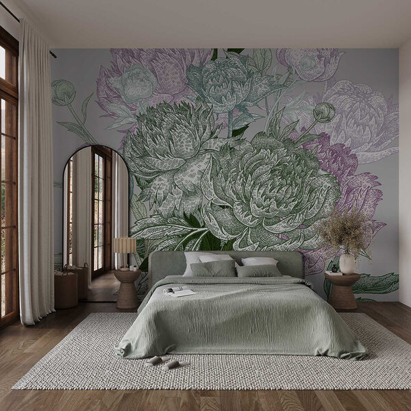 Ilustração floral vibrante com pormenor Ilustração floral vibrante com pormenor