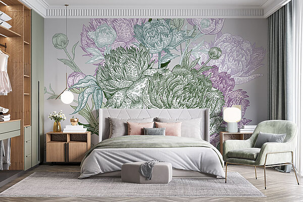 Ilustração floral vibrante com pormenor Ilustração floral vibrante com pormenor