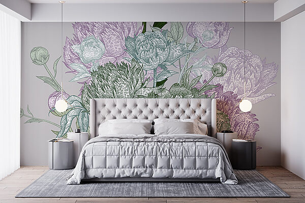 Ilustração floral vibrante com pormenor Ilustração floral vibrante com pormenor
