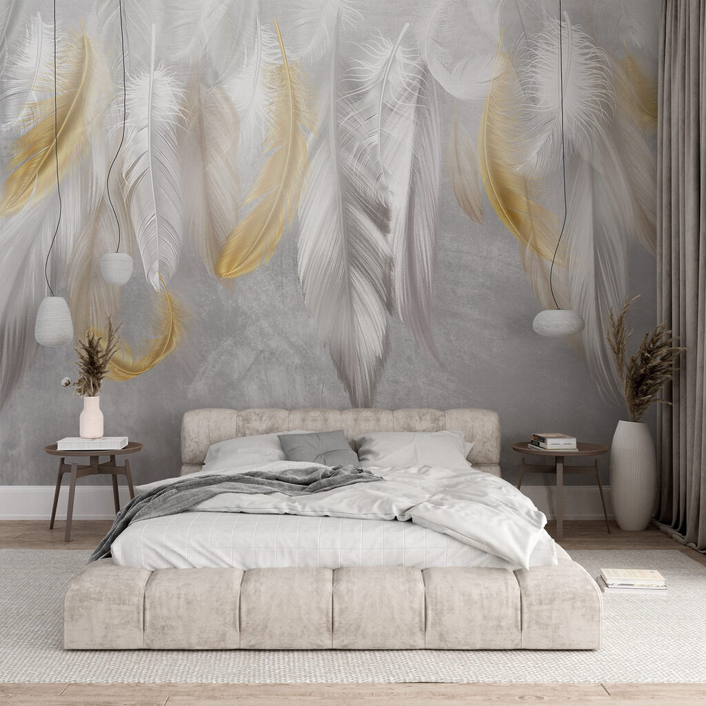 Delicate feathers in soft hues