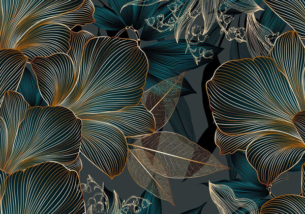 Design floral elegante em tons escuros Design floral elegante em tons escuros
