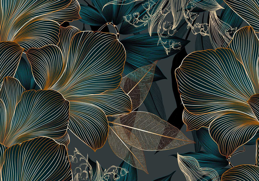 Design floral elegante em tons escuros Design floral elegante em tons escuros