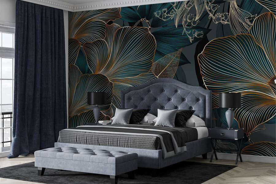 Design floral elegante em tons escuros Design floral elegante em tons escuros