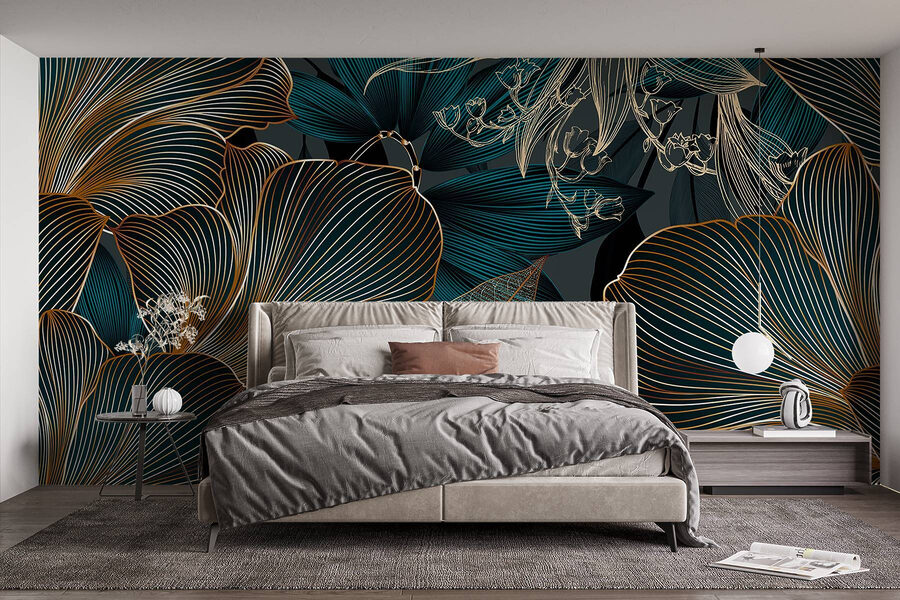 Design floral elegante em tons escuros Design floral elegante em tons escuros
