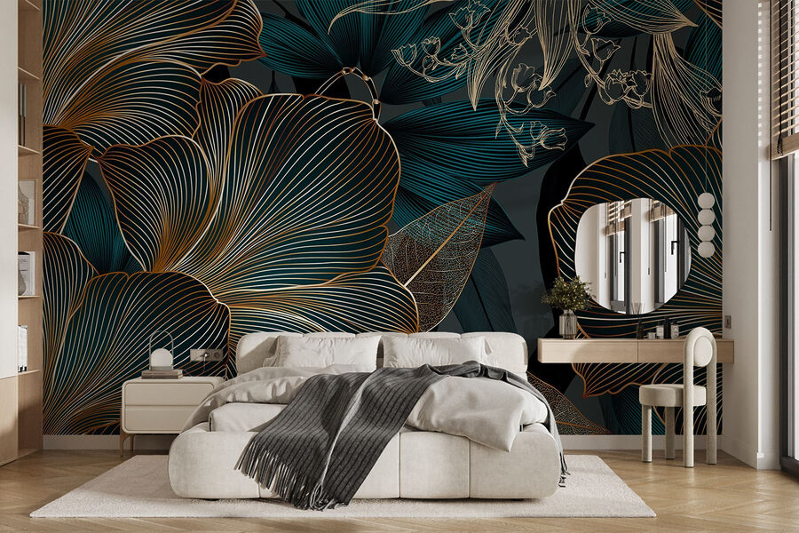 Design floral elegante em tons escuros Design floral elegante em tons escuros