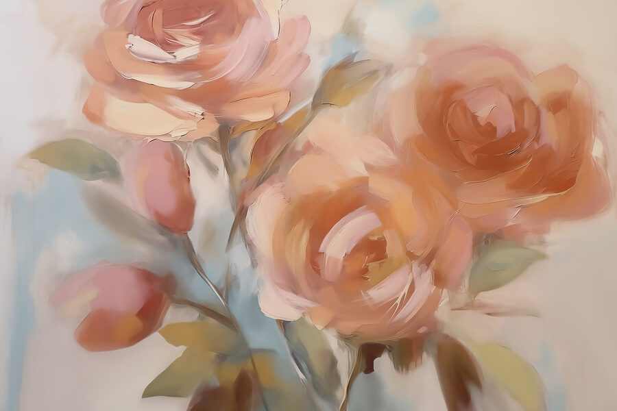 Pintura de flores sobre uma superfície branca Pintura de flores sobre uma superfície branca