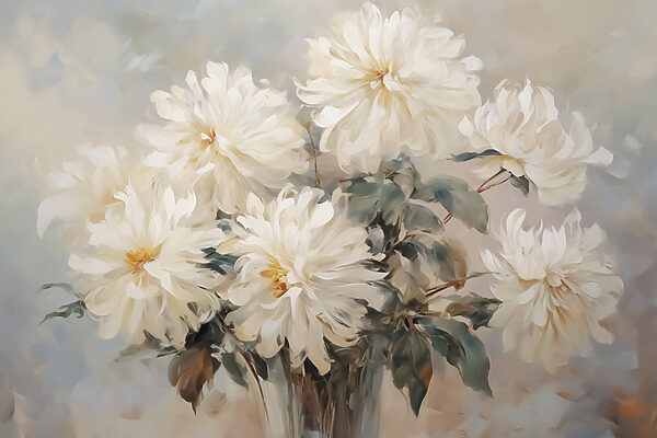 Pintura de flores brancas Pintura de flores brancas