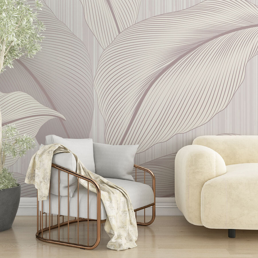 Folhas elegantes em tons suaves