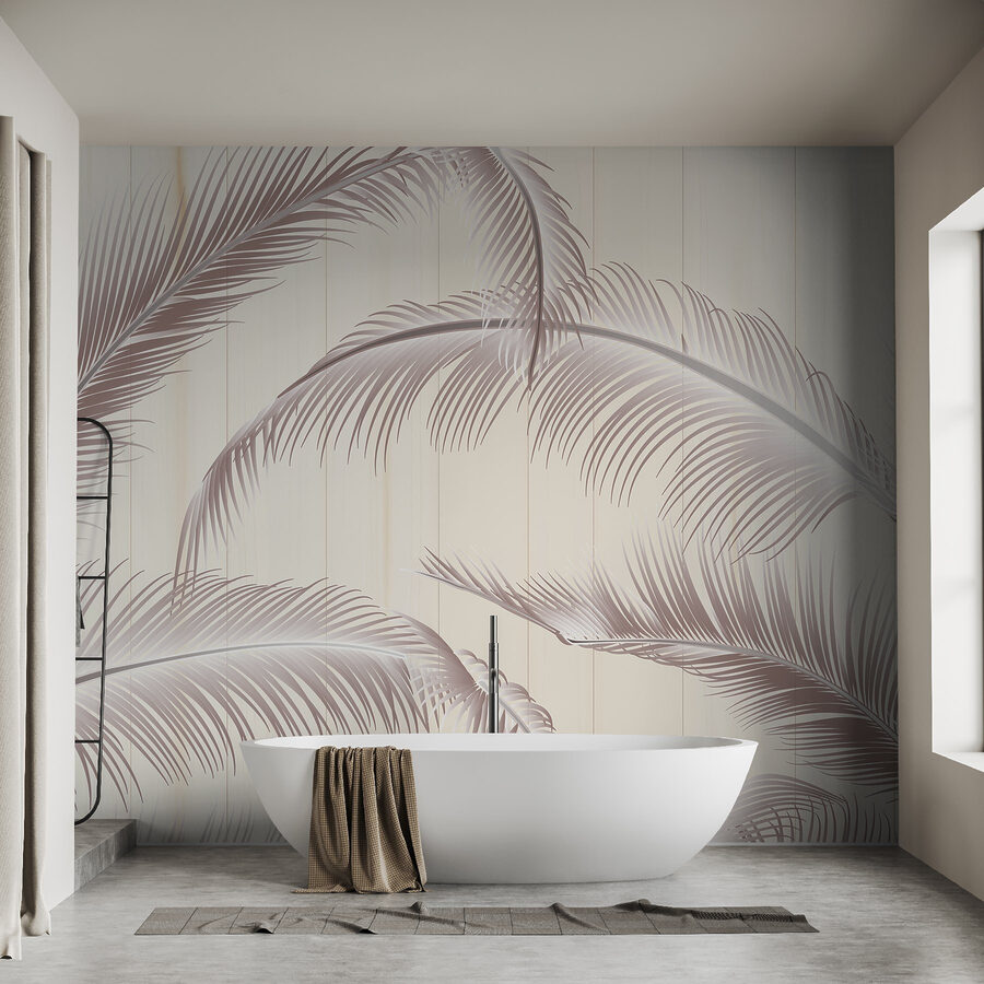 Elegant palm leaves against a light background Elegant palm leaves against a light background