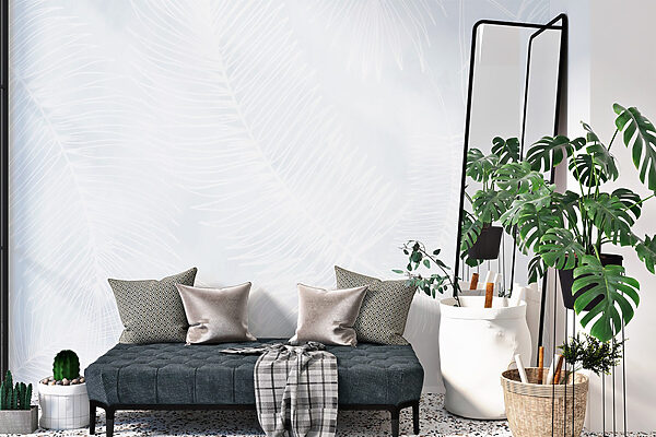 Padrão branco de folhas Padrão branco de folhas