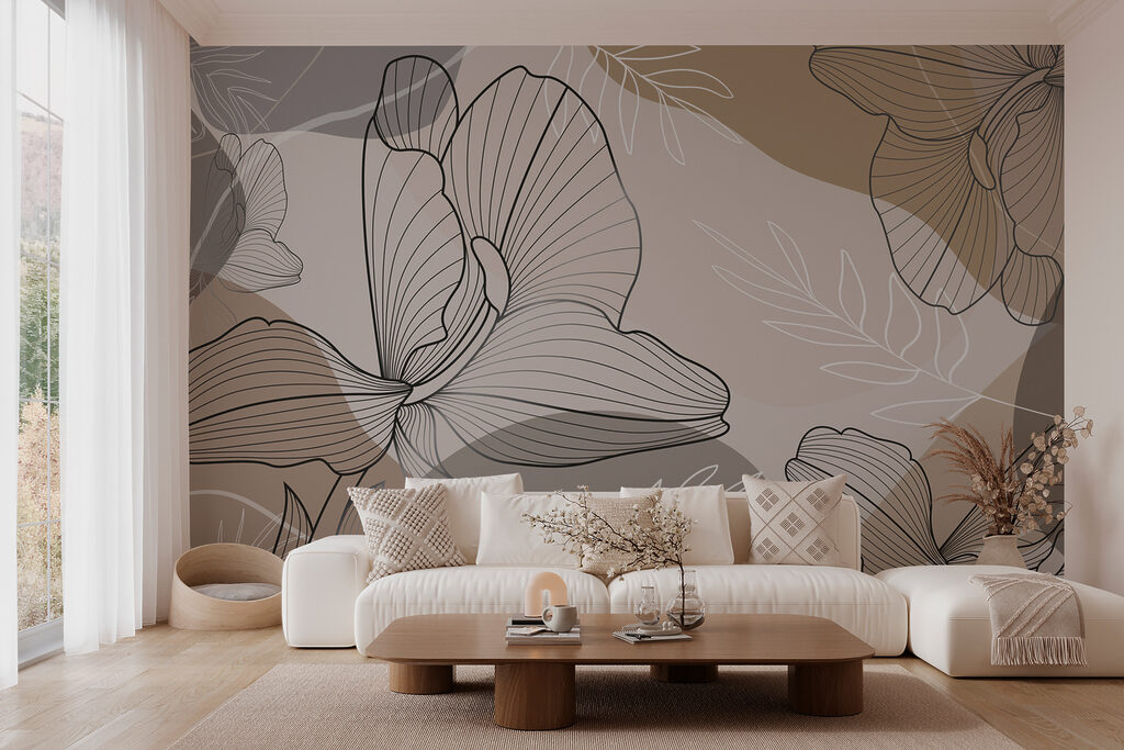 Elegant floral line art design Elegant floral line art design