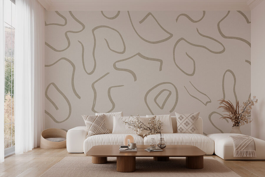 Papel de parede Padrão branco e castanho